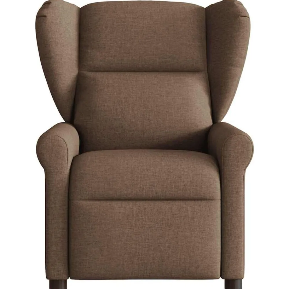 vidaXL Sillón reclinable eléctrico de tela marrón Marrón