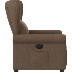 vidaXL Sillón reclinable eléctrico de tela marrón Marrón
