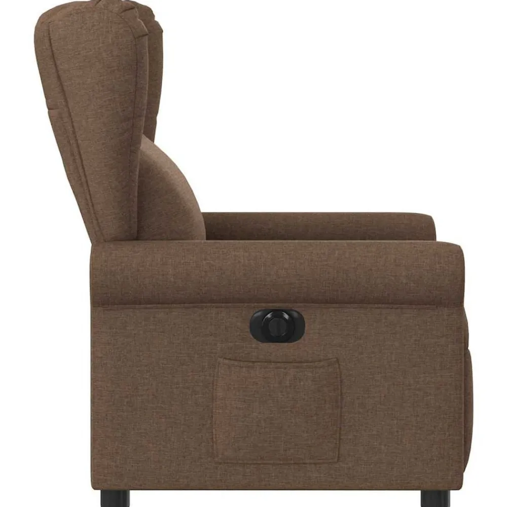 vidaXL Sillón reclinable eléctrico de tela marrón Marrón