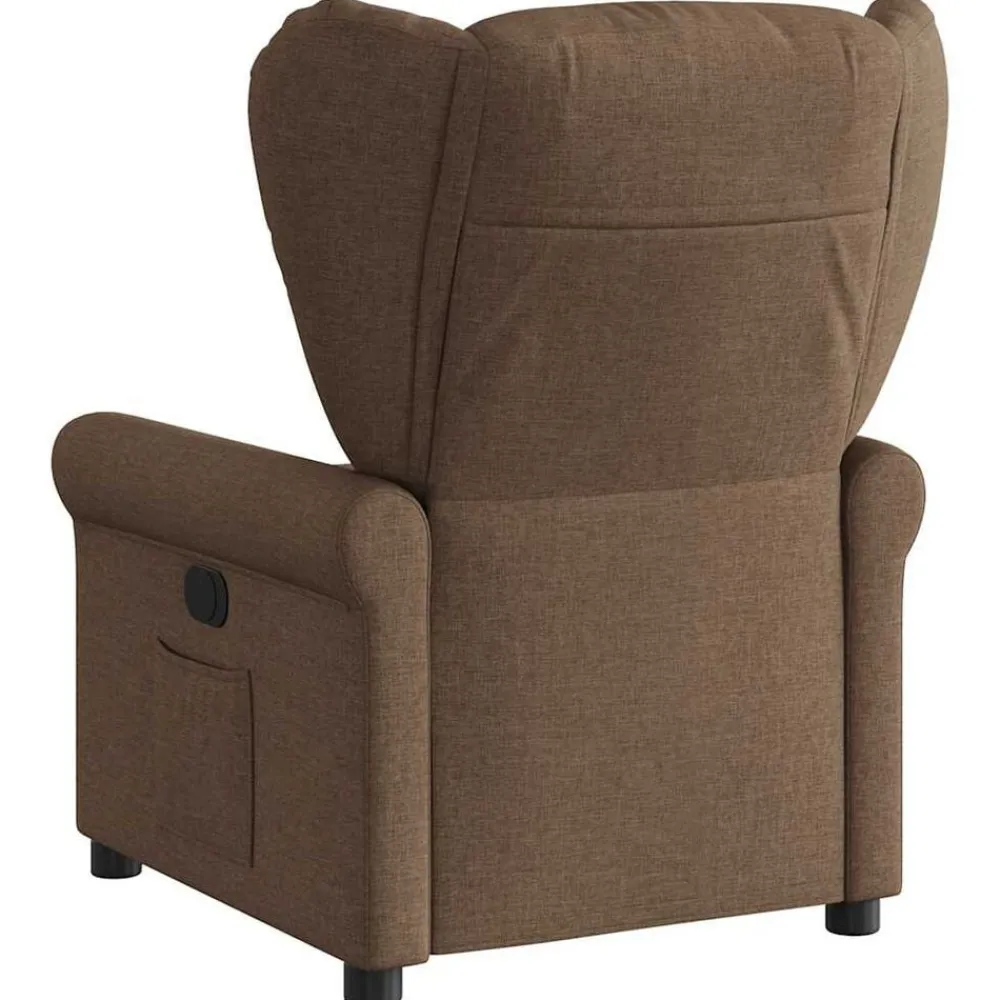 vidaXL Sillón reclinable eléctrico de tela marrón Marrón