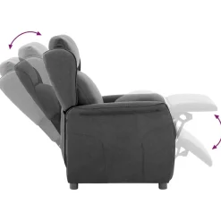 vidaXL Sillón reclinable 66.5 x 94 x 101.5 cm Poliéster Gris oscuro Outlet