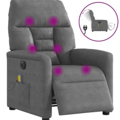 vidaXL Sillas-Sillón reclinable masaje eléctrico tela microfibra