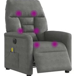 vidaXL Sillas-Sillón reclinable masaje eléctrico tela microfibra