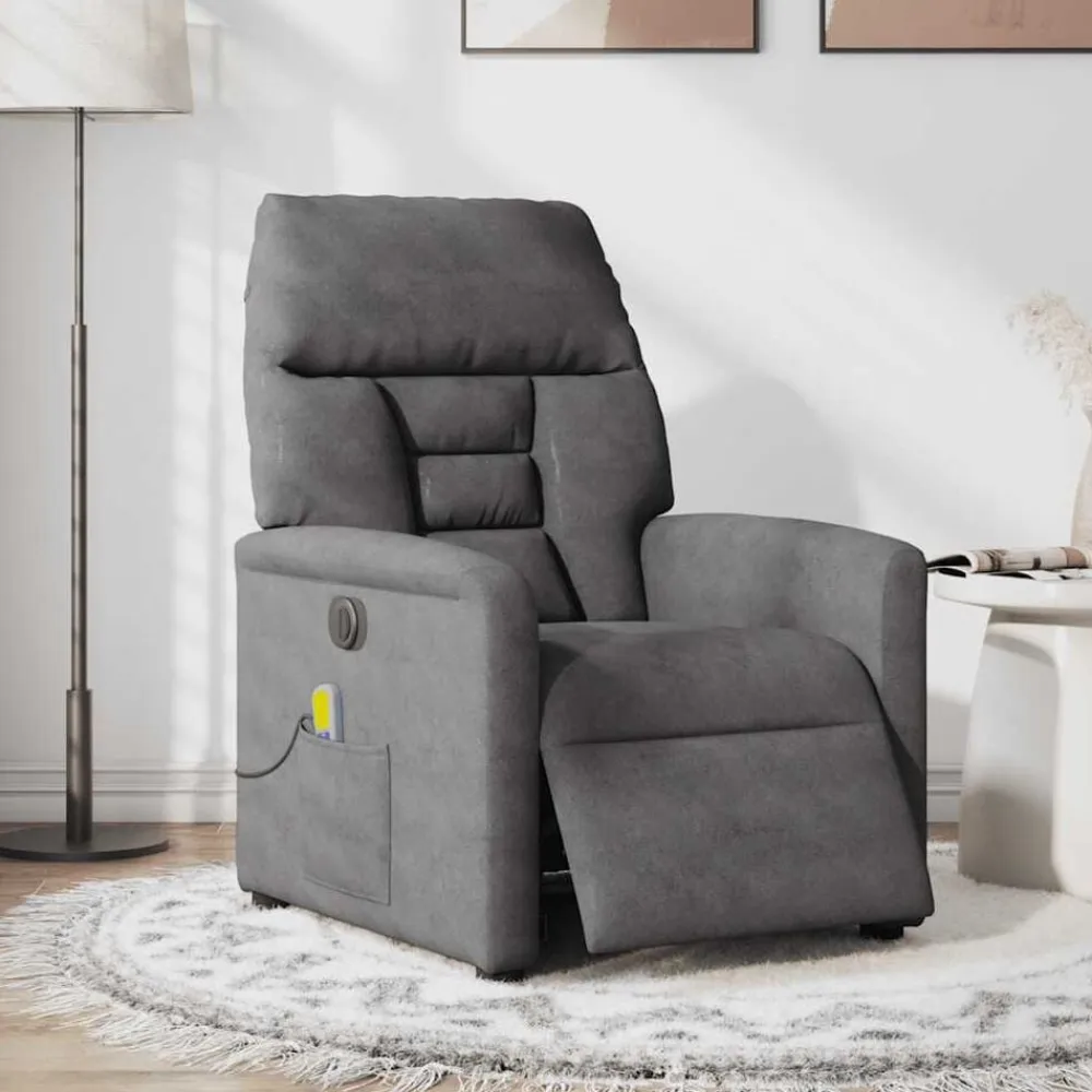 vidaXL Sillas-Sillón reclinable masaje eléctrico tela microfibra