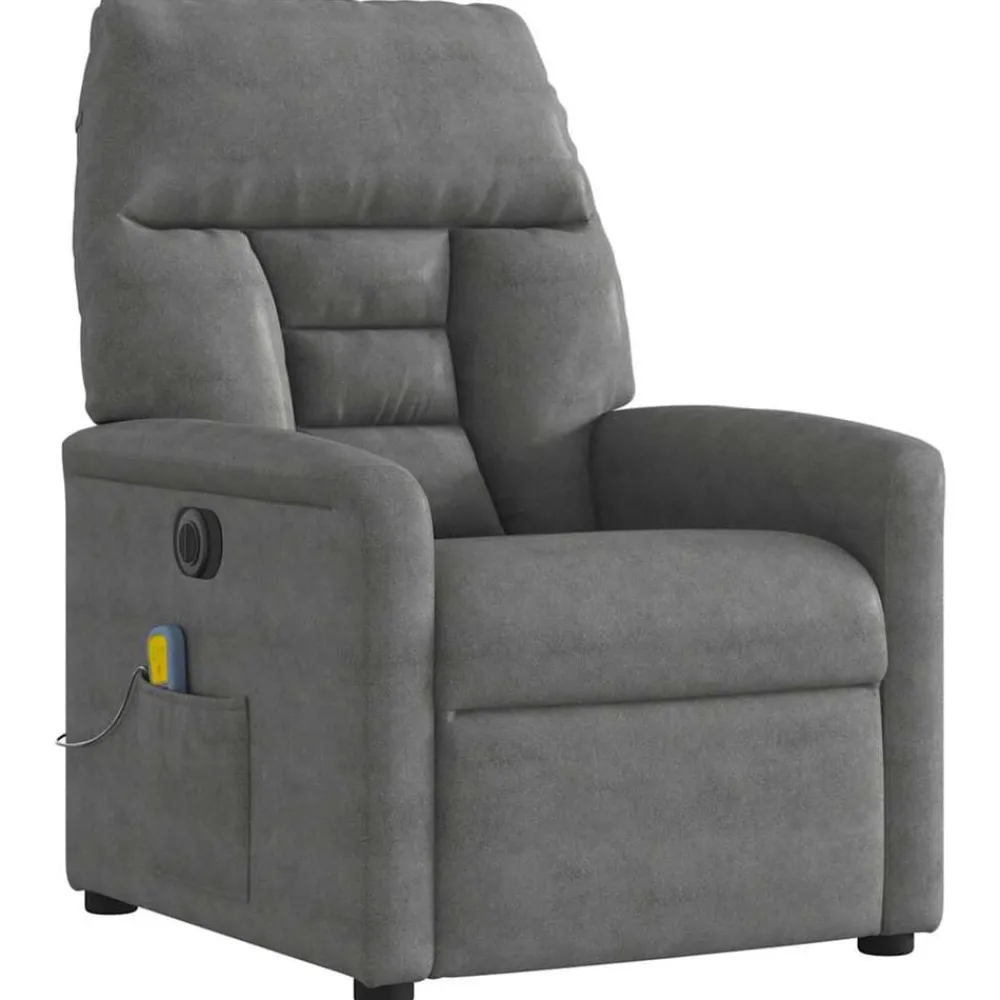 vidaXL Sillas-Sillón reclinable masaje eléctrico tela microfibra