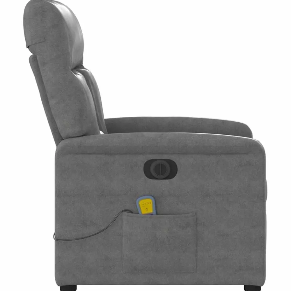 vidaXL Sillas-Sillón reclinable masaje eléctrico tela microfibra