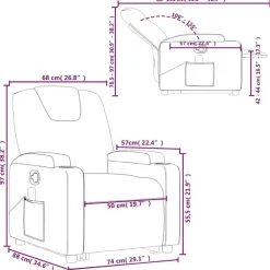 vidaXL Sillón reclinable masaje pie cuero artificial color Capuchino Sale