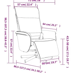 vidaXL Sillón reclinable masaje reposapiés cuero sintético Capuchino Hot