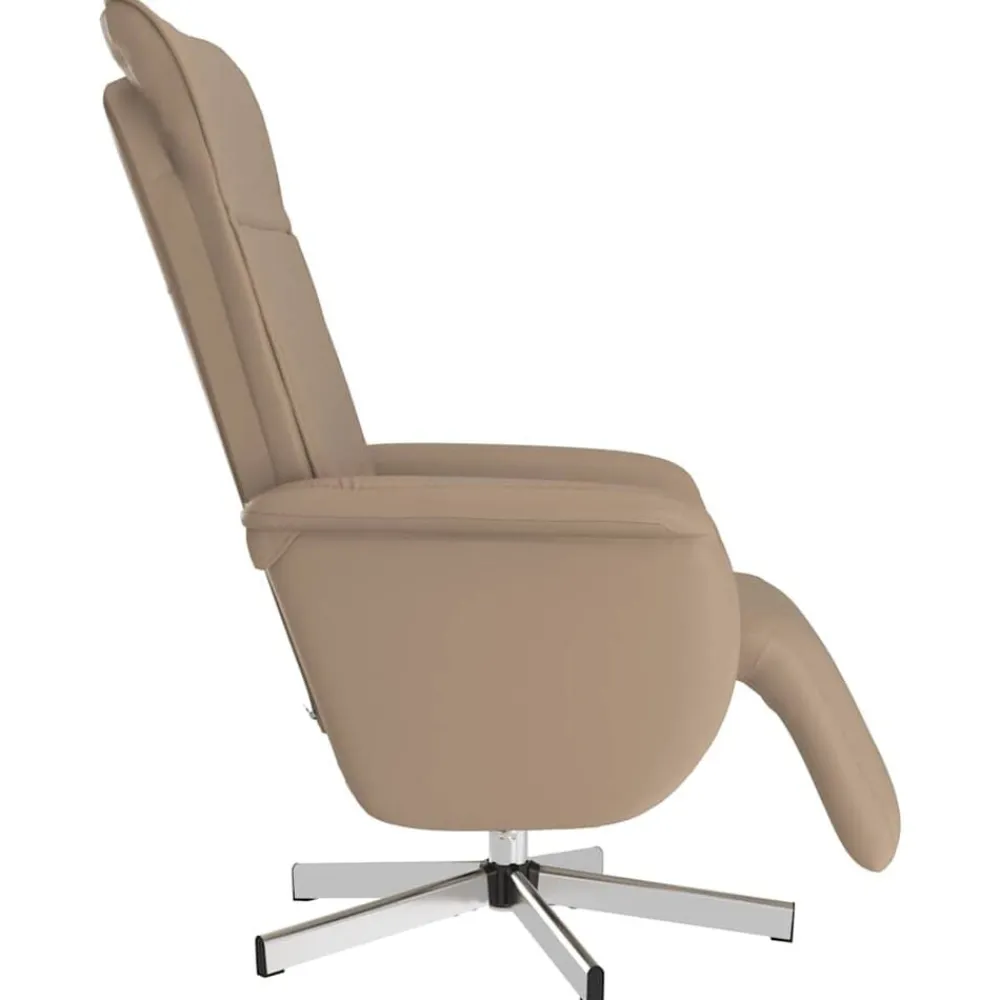 vidaXL Sillón reclinable masaje reposapiés cuero sintético Capuchino Hot
