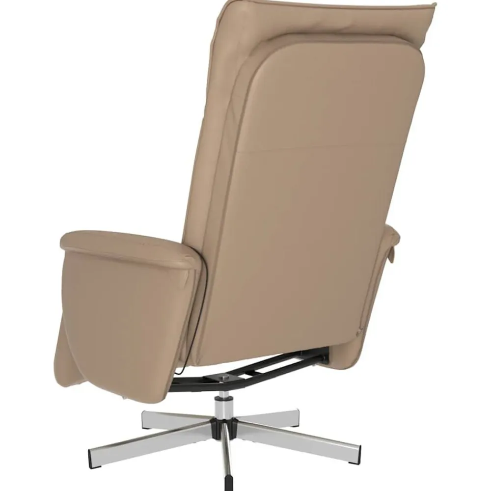 vidaXL Sillón reclinable masaje reposapiés cuero sintético Capuchino Hot
