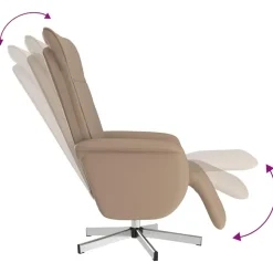 vidaXL Sillón reclinable masaje reposapiés cuero sintético Capuchino Hot