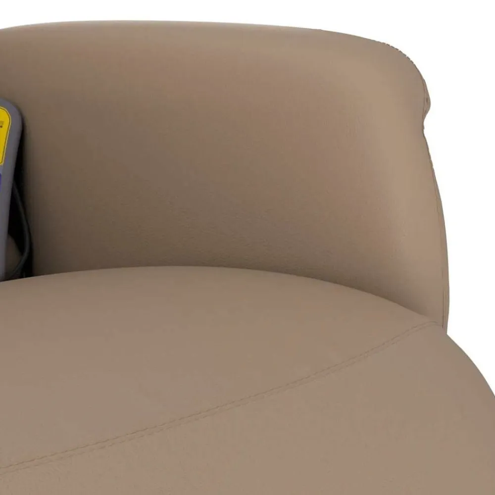 vidaXL Sillón reclinable masaje reposapiés cuero sintético Capuchino Hot