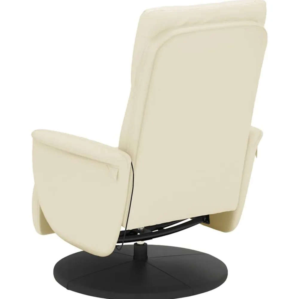 vidaXL Sillas-Sillón reclinable masaje con reposapiés cuero sintético