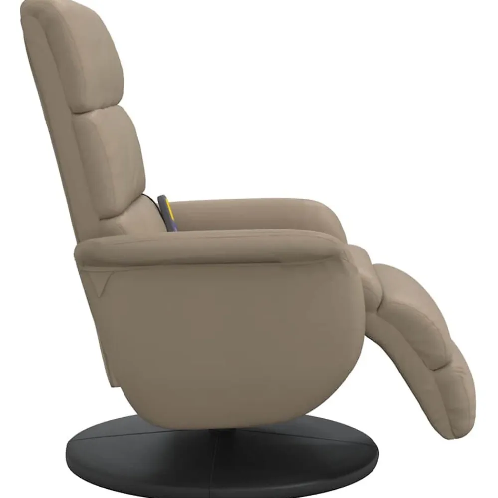 vidaXL Sillón reclinable masaje reposapiés cuero sintético Capuchino Hot