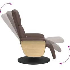 vidaXL Sillón reclinable masaje con reposapiés cuero sintético marrón Marr&oacute;n Hot