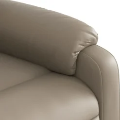 vidaXL Sillón reclinable masaje pie cuero artificial color Capuchino Clearance