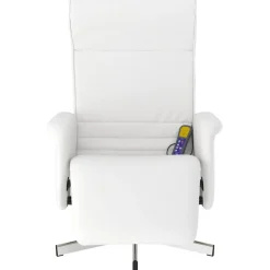 vidaXL Sillas-Sillón reclinable masaje con reposapiés cuero sintético