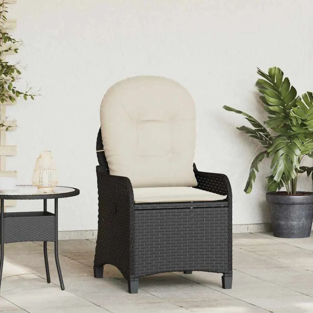 vidaXL Muebles De Jardín-Sillón reclinable 56 x 66 x 95 cm ratán sintético