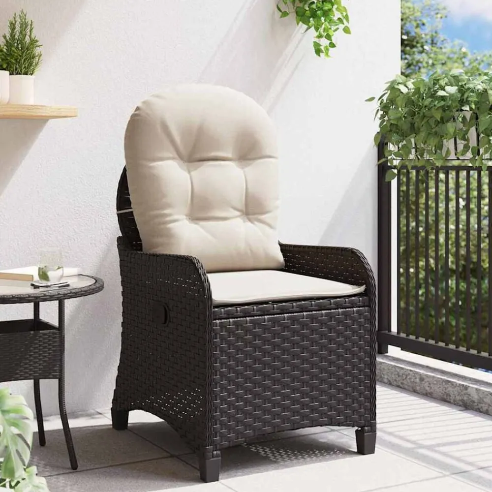 vidaXL Muebles De Jardín-Sillón reclinable 56 x 66 x 95 cm ratán sintético