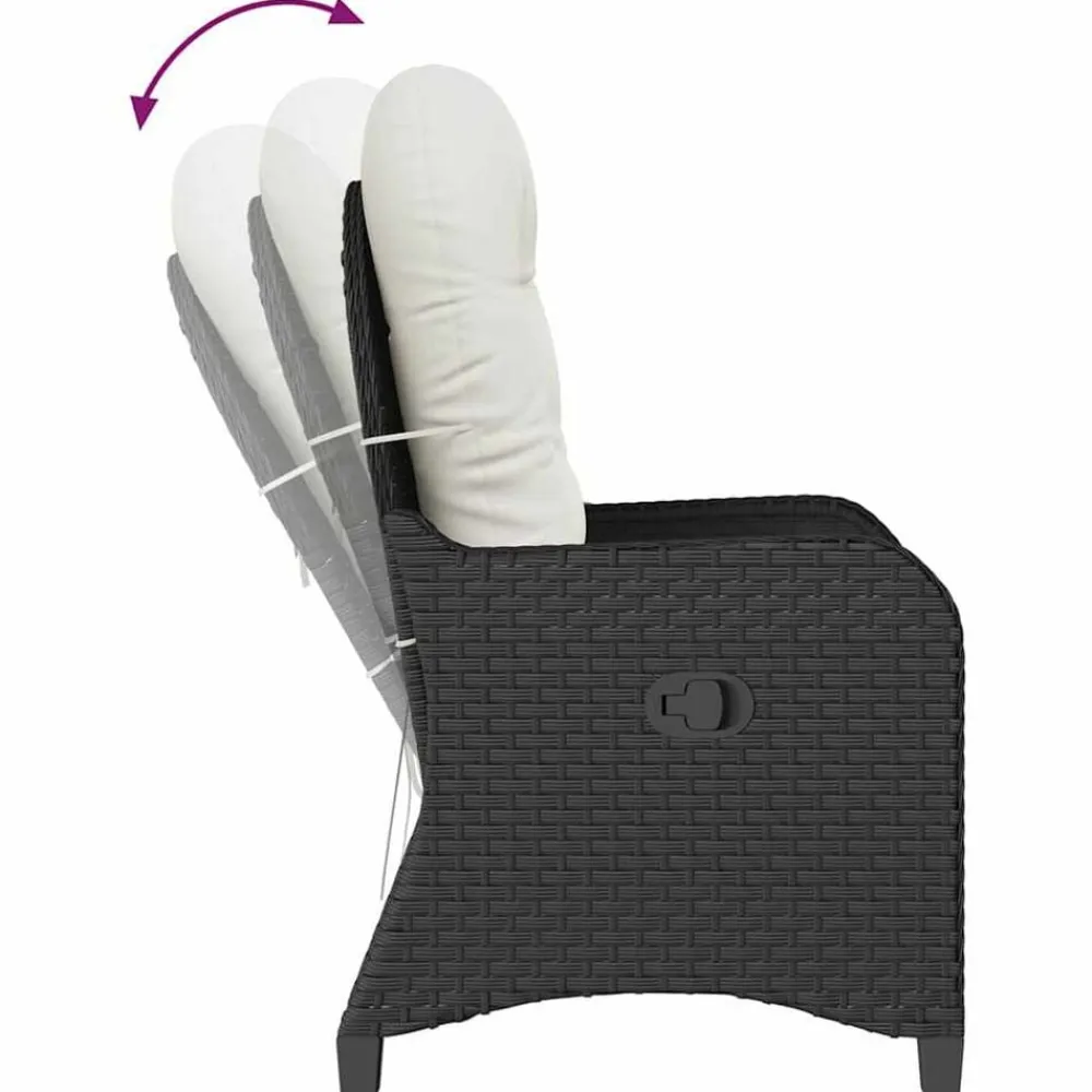 vidaXL Muebles De Jardín-Sillón reclinable 56 x 66 x 95 cm ratán sintético