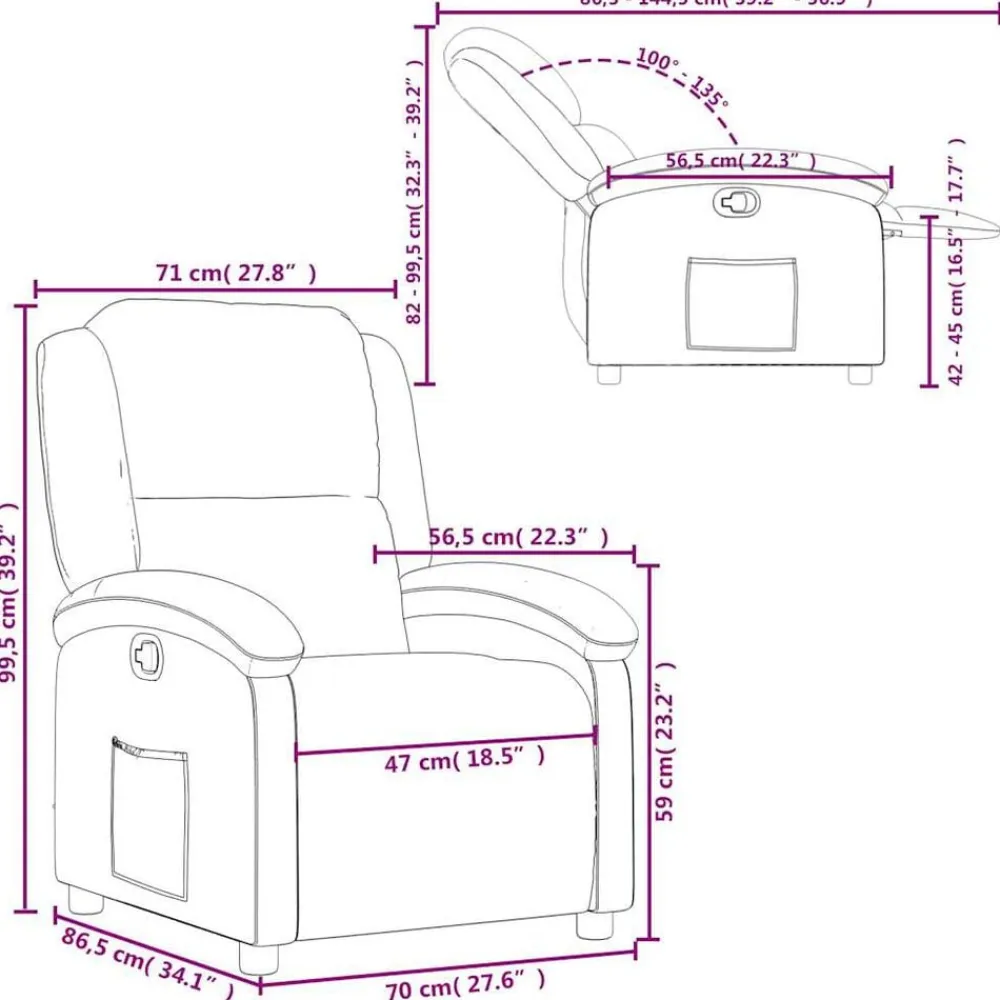vidaXL Sillón reclinable terciopelo Amarillo Best