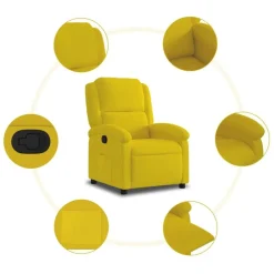 vidaXL Sillón reclinable terciopelo Amarillo Best