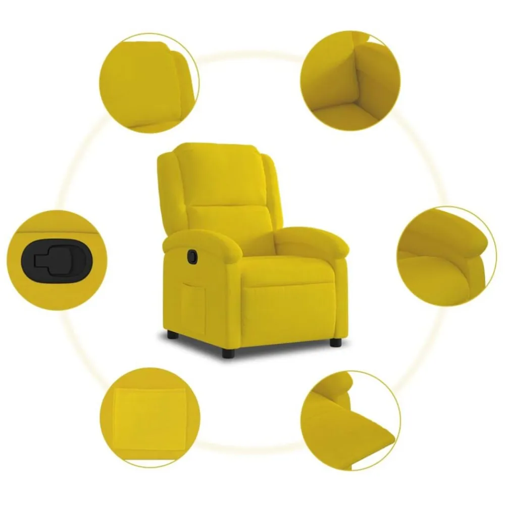 vidaXL Sillón reclinable terciopelo Amarillo Best