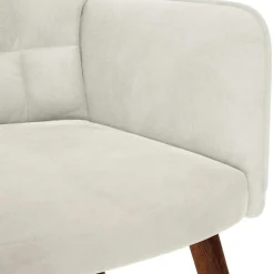 vidaXL Sillón relajante con taburete de terciopelo color Crema Clearance