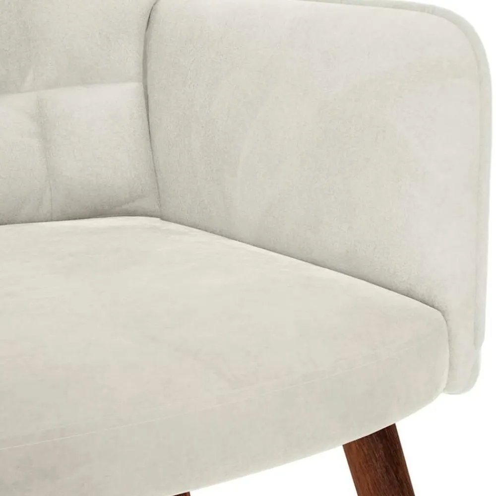 vidaXL Sillón relajante con taburete de terciopelo color Crema Clearance