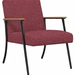 vidaXL Sillas-sillón Rojo vino tela