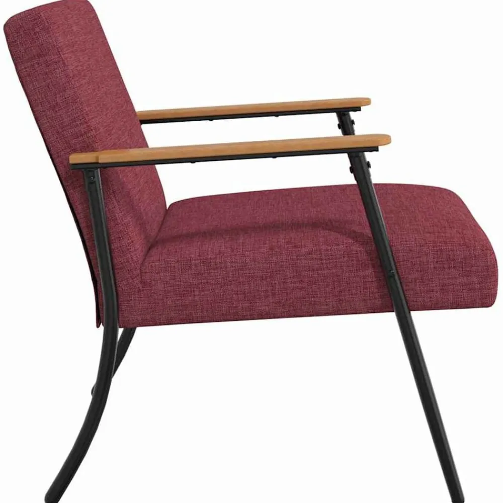 vidaXL Sillas-sillón Rojo vino tela