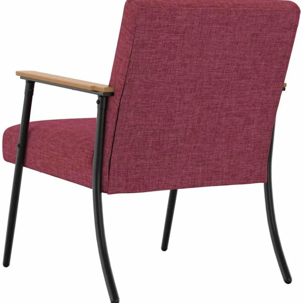vidaXL Sillas-sillón Rojo vino tela