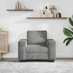 vidaXL Sillón sofá 100x77x82 cm terciopelo Gris claro Best