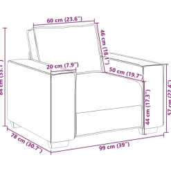 vidaXL Sofás-Sillón sofá 100x78x84 cm terciopelo