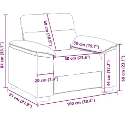 vidaXL Sofás-Sillón Sofá Tela 100x81x84 cm