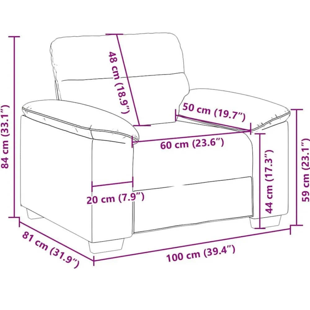 vidaXL Sofás-Sillón Sofá Tela 100x81x84 cm