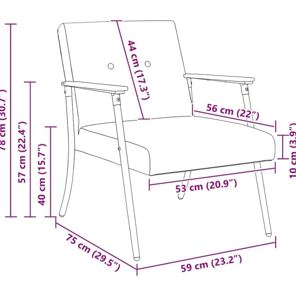 vidaXL Sillas-sillón tela