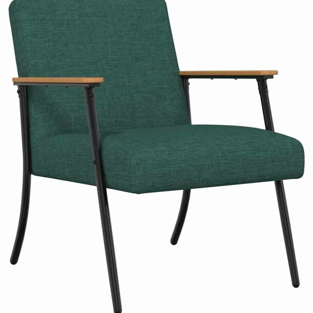 vidaXL sillón tela Verde oscuro