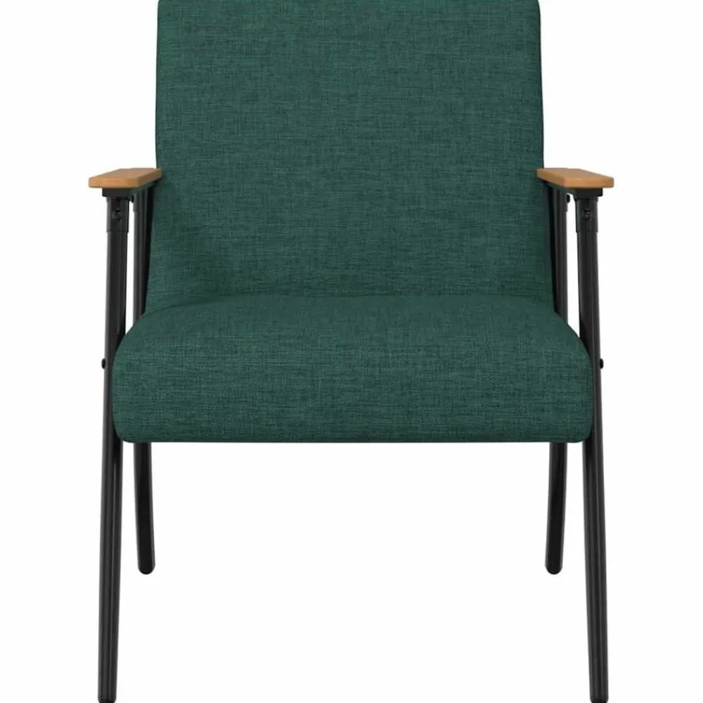 vidaXL sillón tela Verde oscuro