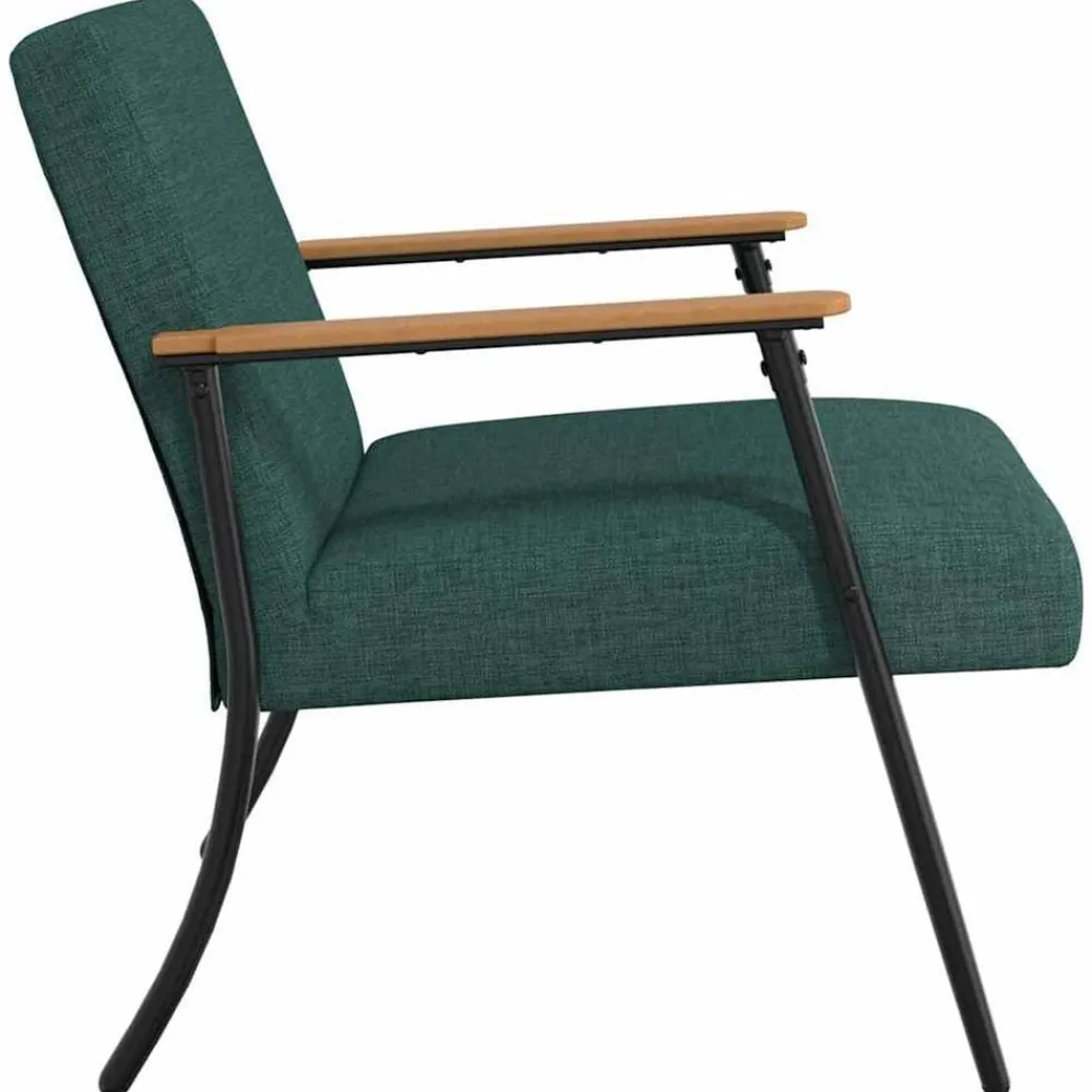vidaXL sillón tela Verde oscuro
