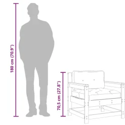 vidaXL Muebles De Jardín-Sillones de jardín con cojines 2 uds madera maciza de pino
