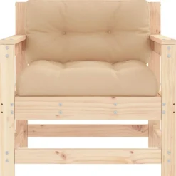 vidaXL Muebles De Jardín-Sillones de jardín con cojines 2 uds madera maciza de pino
