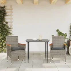 vidaXL Muebles De Jardín-Sillones de jardín con cojines 2 uds ratán sintético