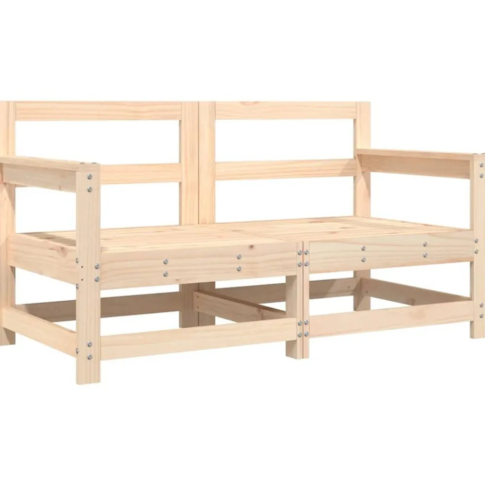 vidaXL Muebles De Jardín-Sillones de jardín con cojines 2 uds madera maciza de pino