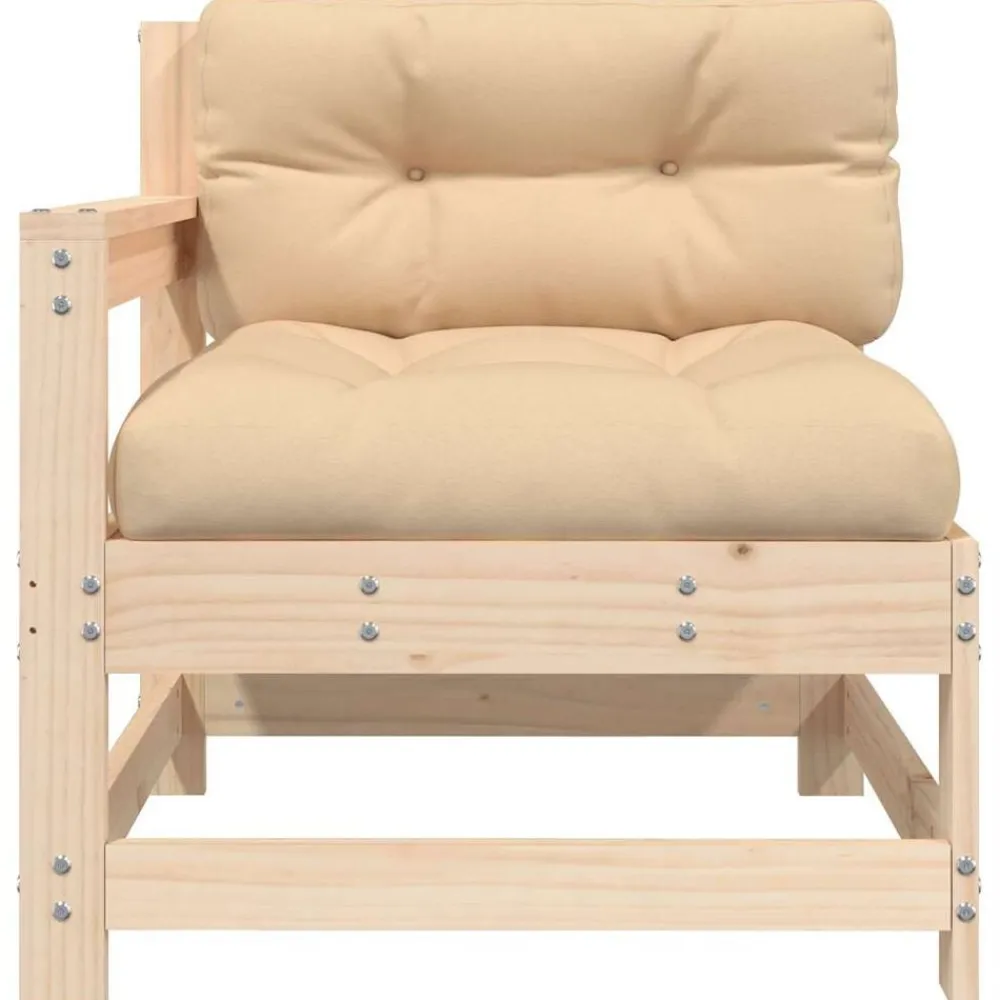 vidaXL Muebles De Jardín-Sillones de jardín con cojines 2 uds madera maciza de pino
