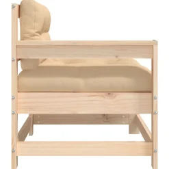 vidaXL Muebles De Jardín-Sillones de jardín con cojines 2 uds madera maciza de pino