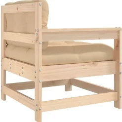 vidaXL Muebles De Jardín-Sillones de jardín con cojines 2 uds madera maciza de pino