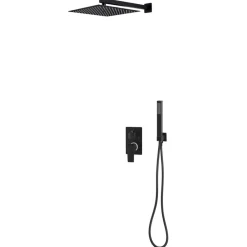 vidaXL Sistema de ducha acero inoxidable 201 Negro Best