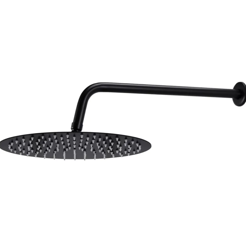 vidaXL Sistema de ducha acero inoxidable 201 Negro Outlet