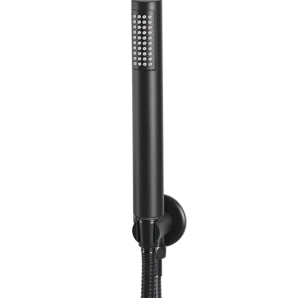vidaXL Sistema de ducha acero inoxidable 201 Negro Outlet